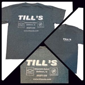 Till’s Automotive gray vintage mechanic shop T-shirt